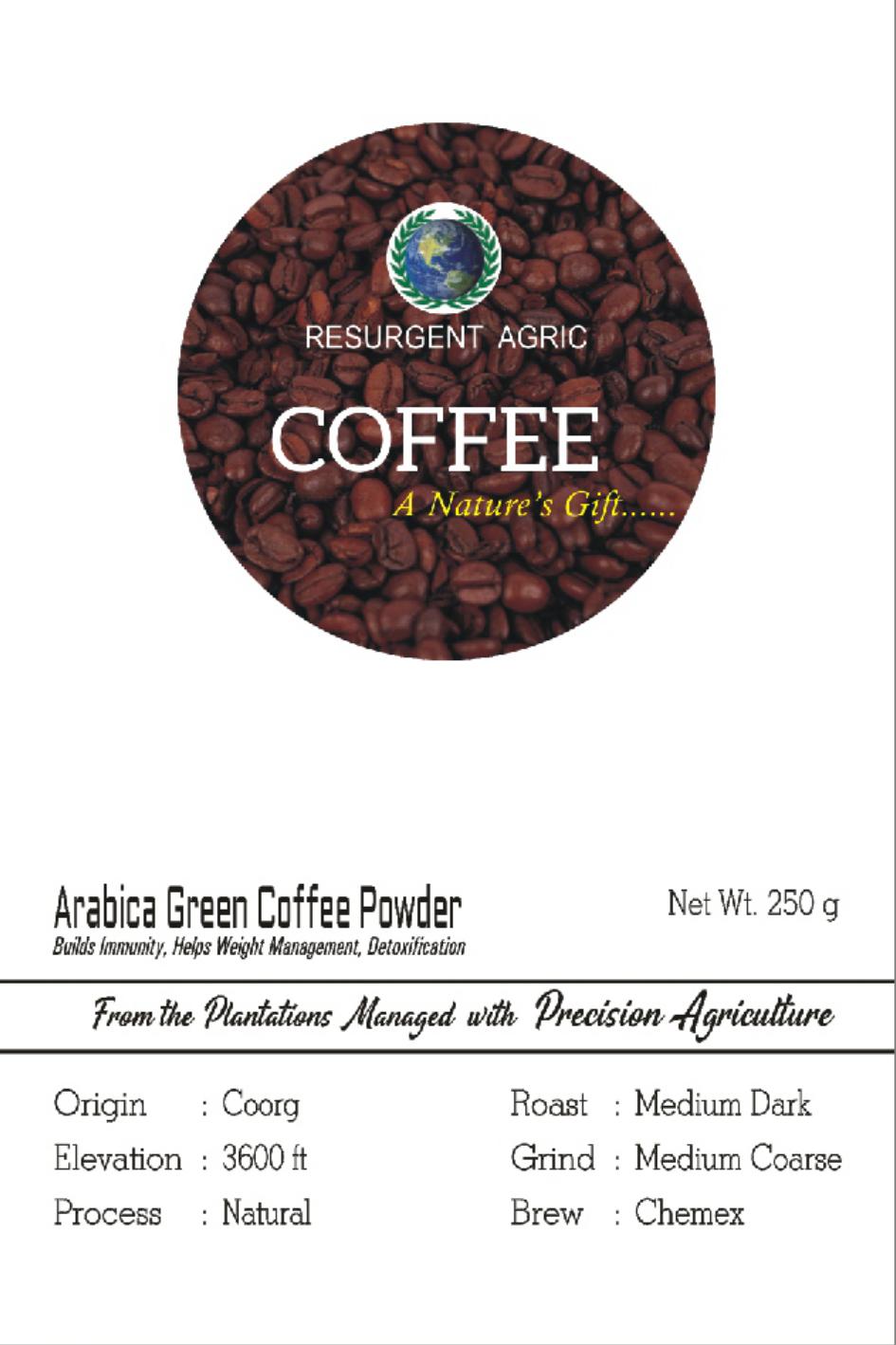 Arabica Green Coffee Powder (Medium Dark - Medium Coarse)
