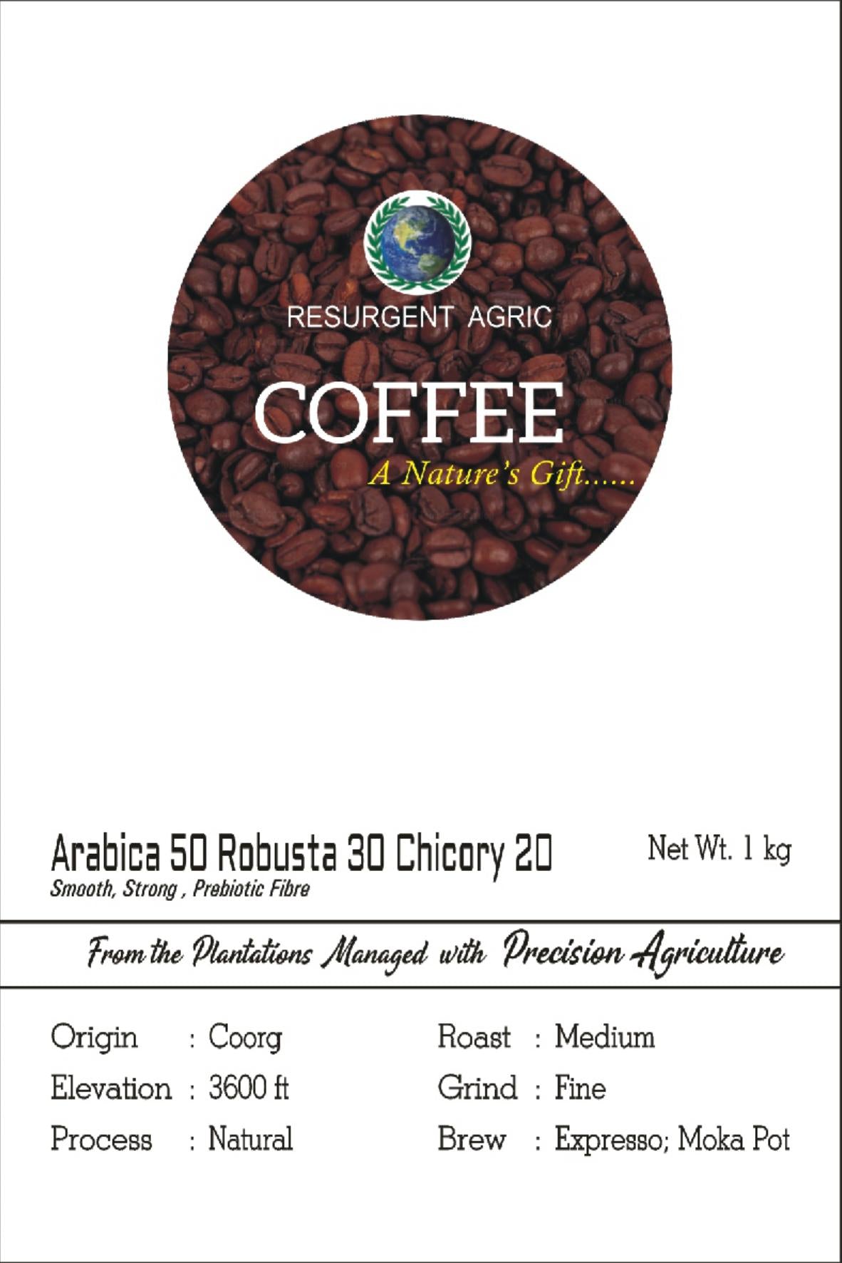 Arabica 50 Robusta 30 Chicory 20 (Medium - Fine)