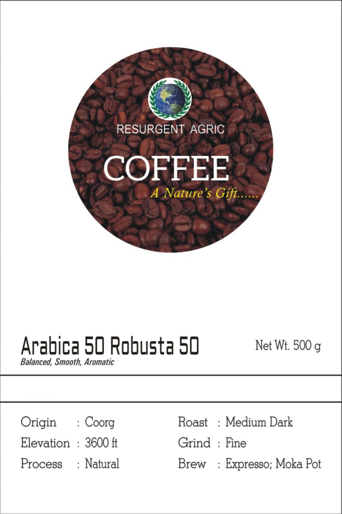 Arabica 50 Robusta 50 (Medium Dark - Fine)