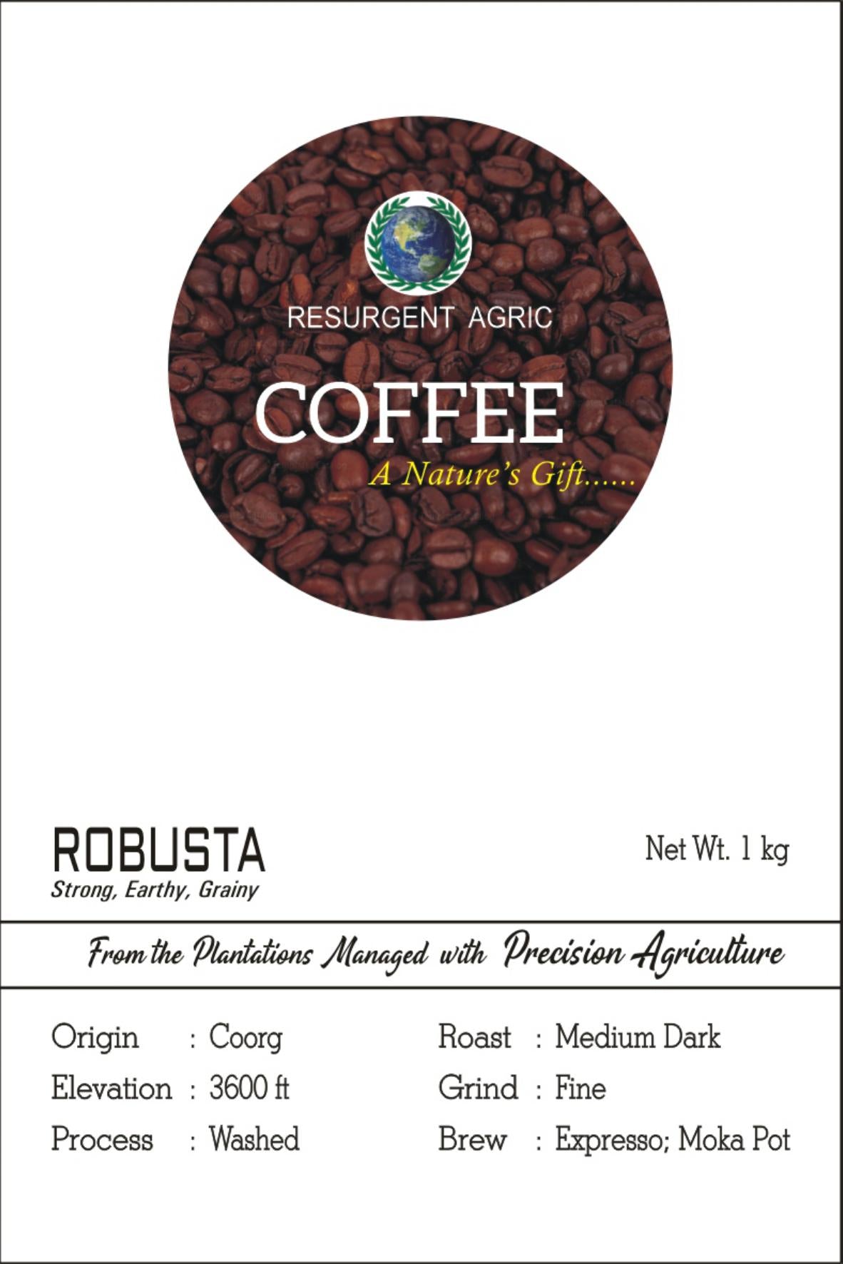 Robusta Washed (Medium Dark-Fine)