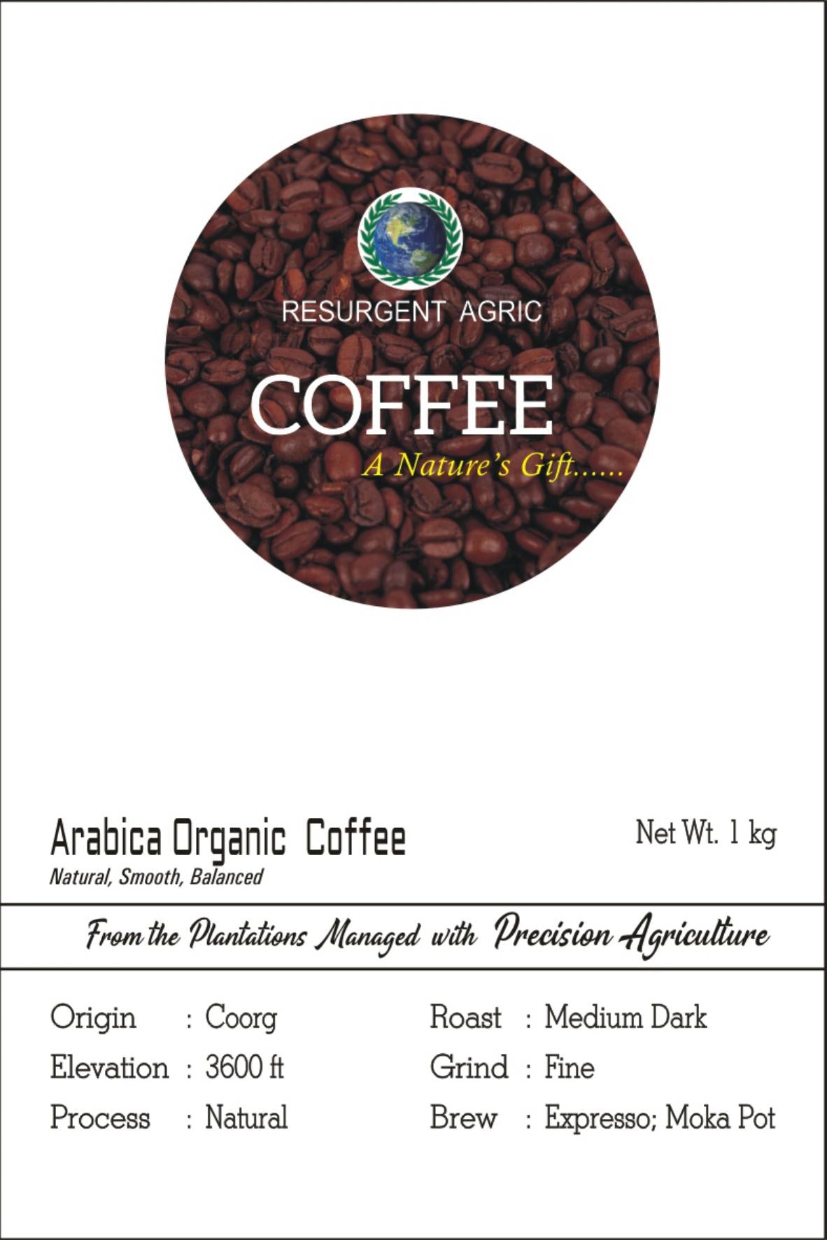 Arabica Organic Coffee (Medium Dark - Fine)