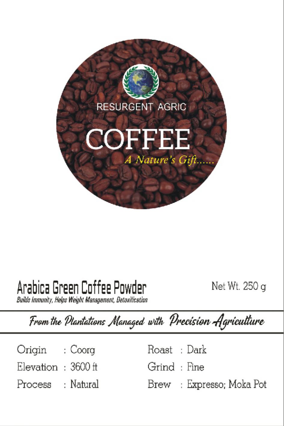 Arabica Green Coffee Powder (Dark - Fine)