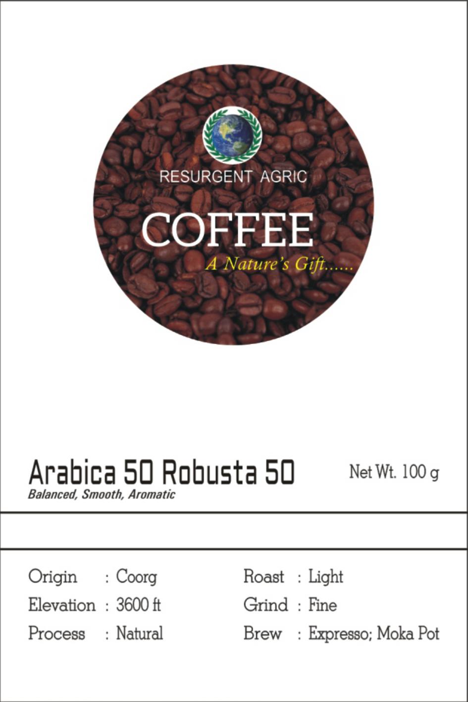 Arabica 50 Robusta 50 (Light - Fine)