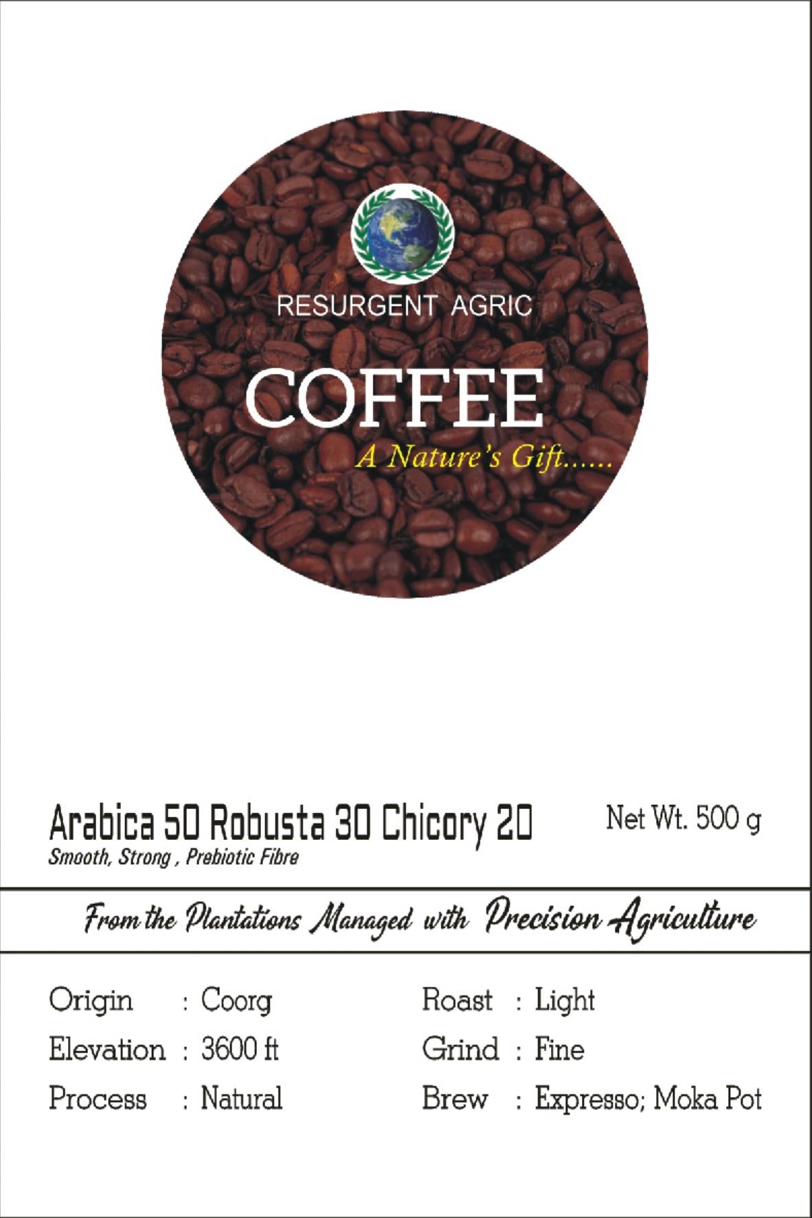 Arabica 50 Robusta 30 Chicory 20 (Light - Fine)