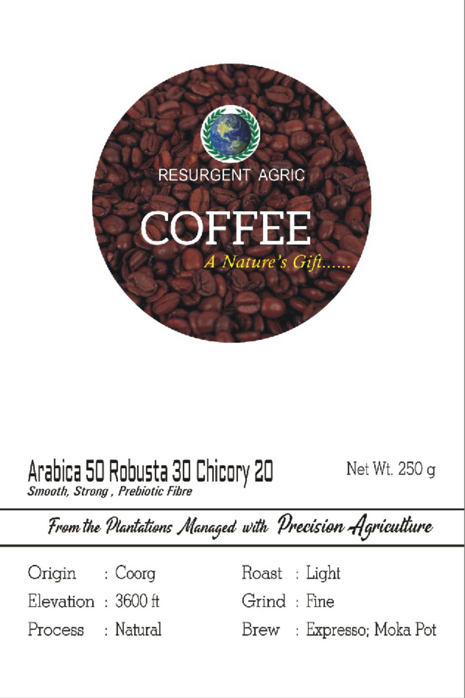 Arabica 50 Robusta 30 Chicory 20 (Light - Fine)