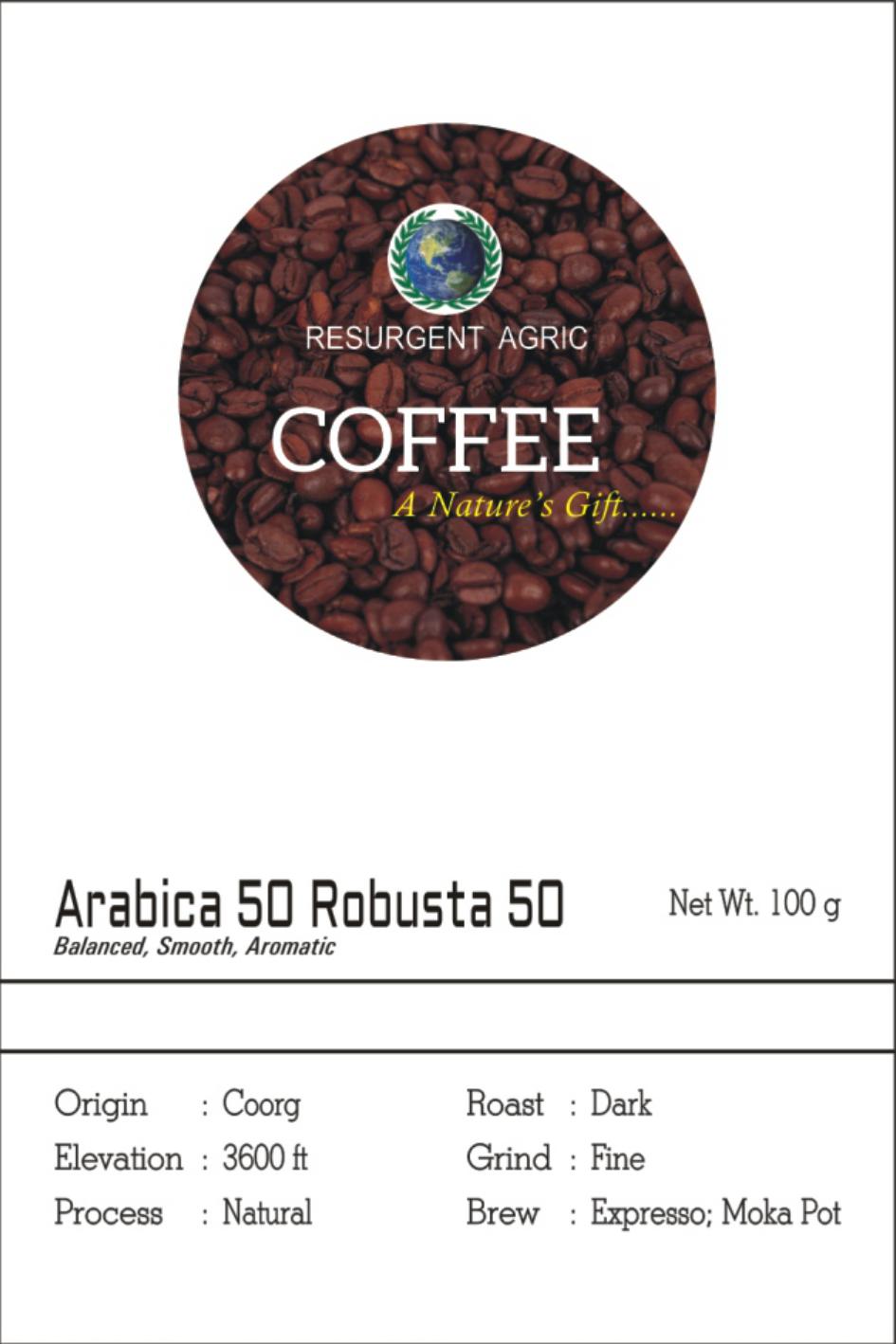 Arabica 50 Robusta 50 (Dark - Fine)