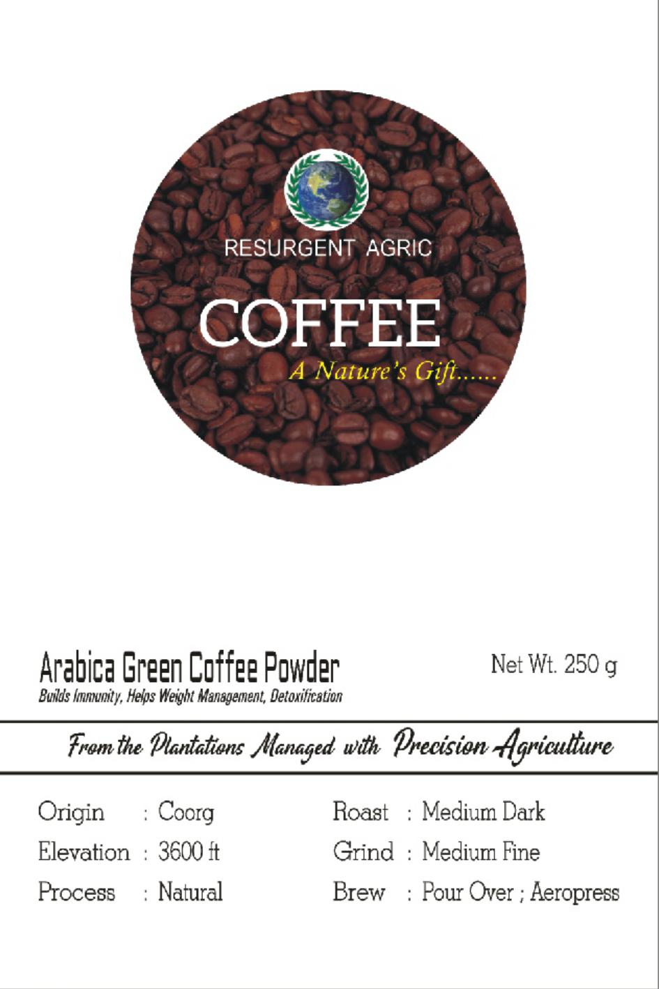 Arabica Green Coffee Powder (Medium Dark - Medium Fine)