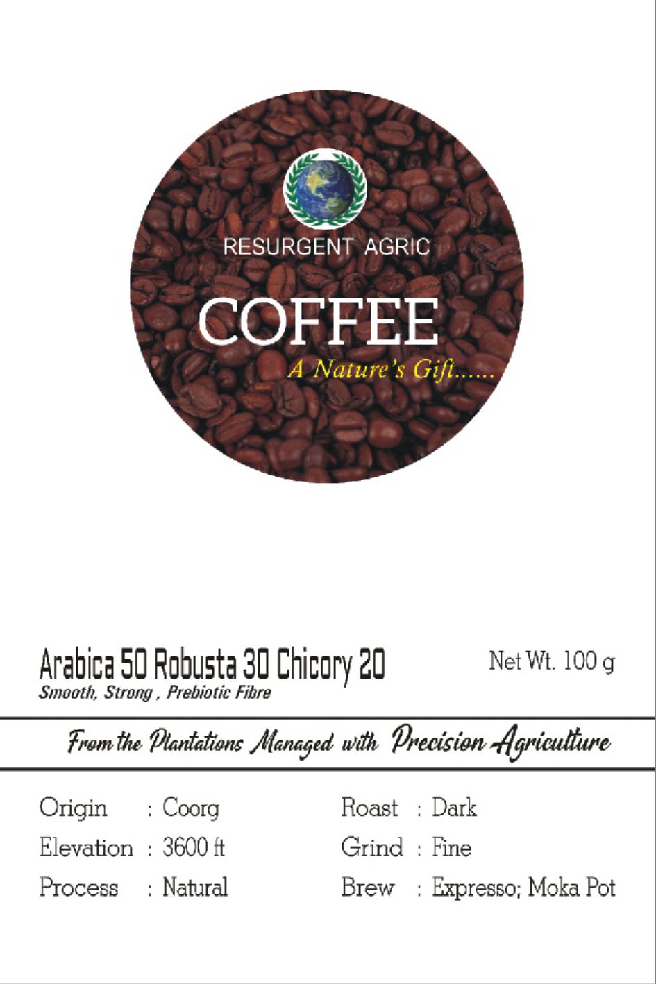 Arabica 50 Robusta 30 Chicory 20 (Dark - Fine)