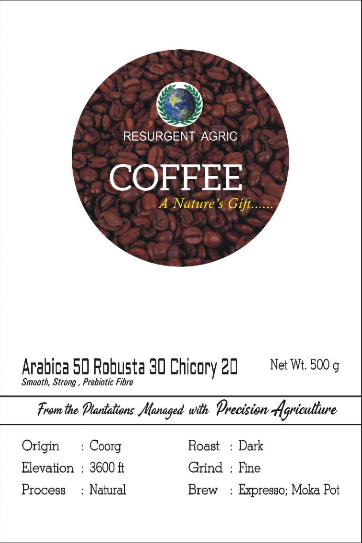 Arabica 50 Robusta 30 Chicory 20 (Dark - Fine)