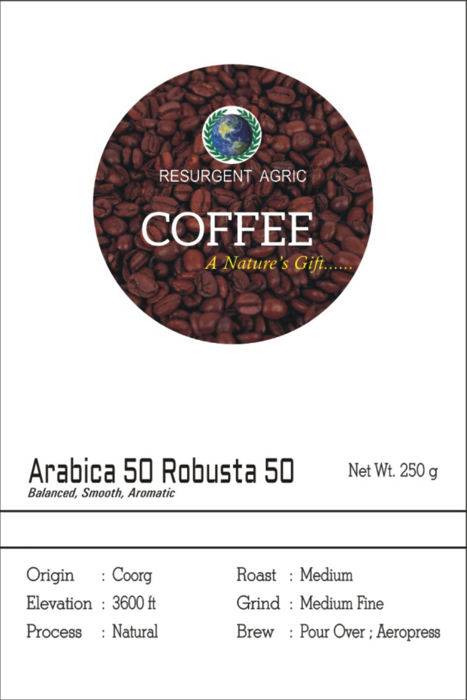 Arabica 50 Robusta 50 (Medium - Medium Fine)