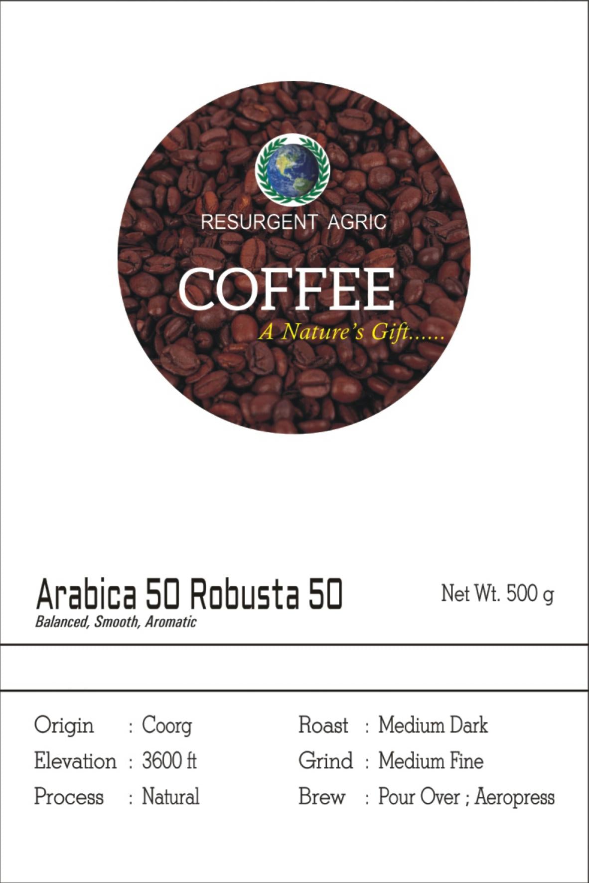 Arabica 50 Robusta 50 (Medium Dark - Medium Fine)