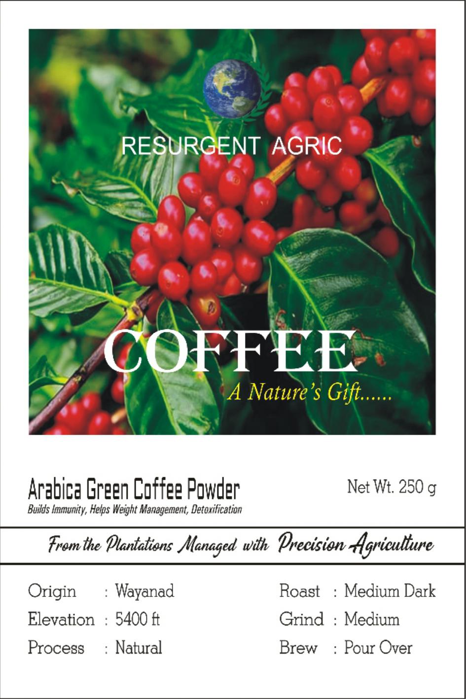 Arabica Green Coffee Powder (Medium Dark - Medium)