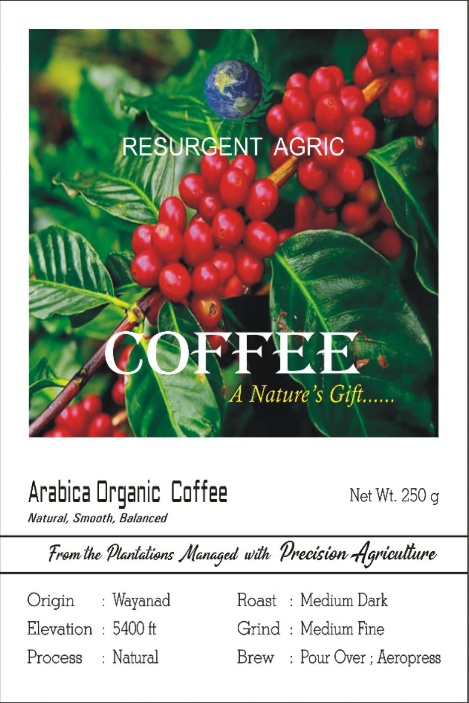 Arabica Organic Coffee (Medium Dark- Medium Fine)