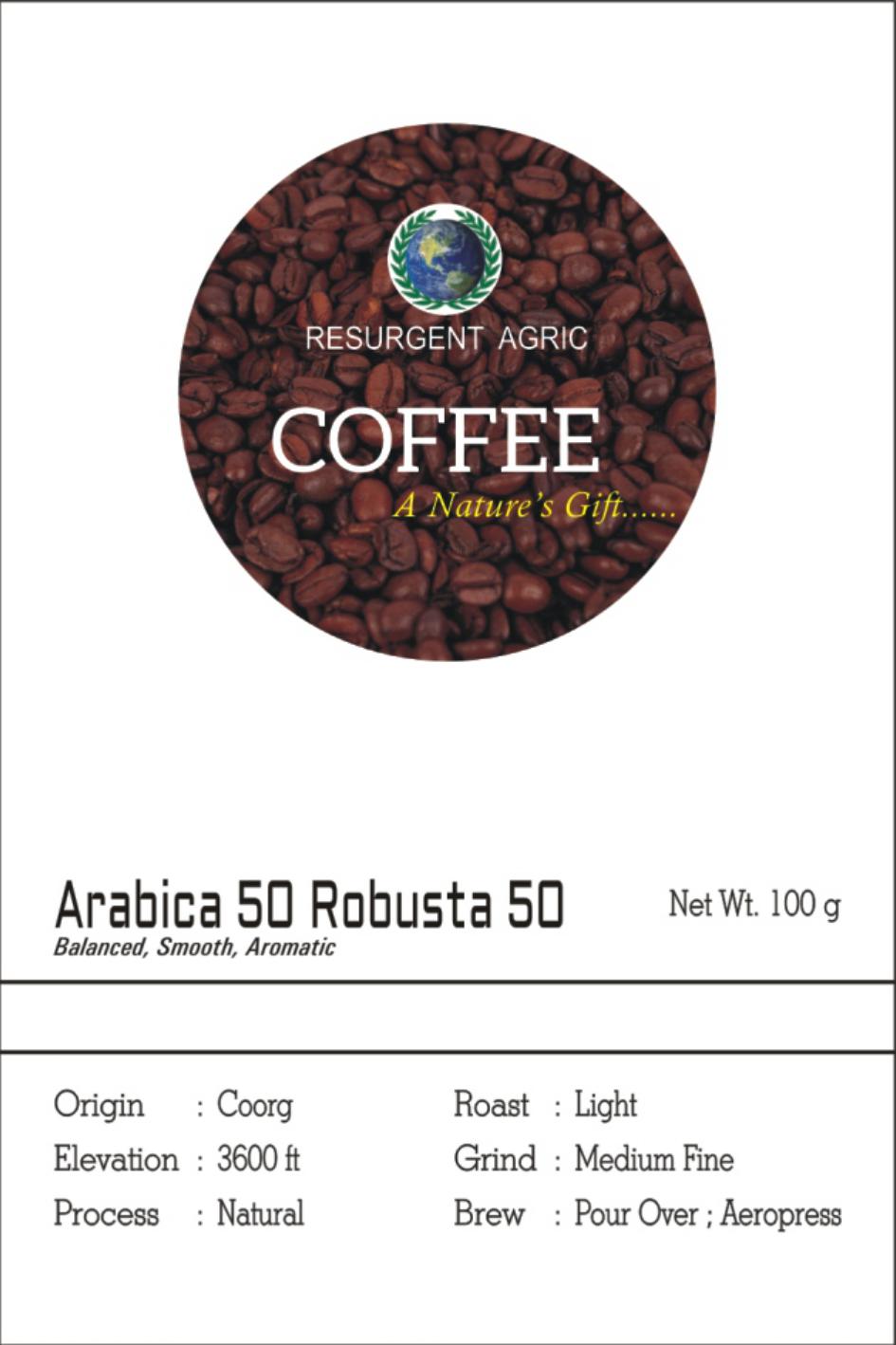 Arabica 50 Robusta 50 (Light - Medium Fine)