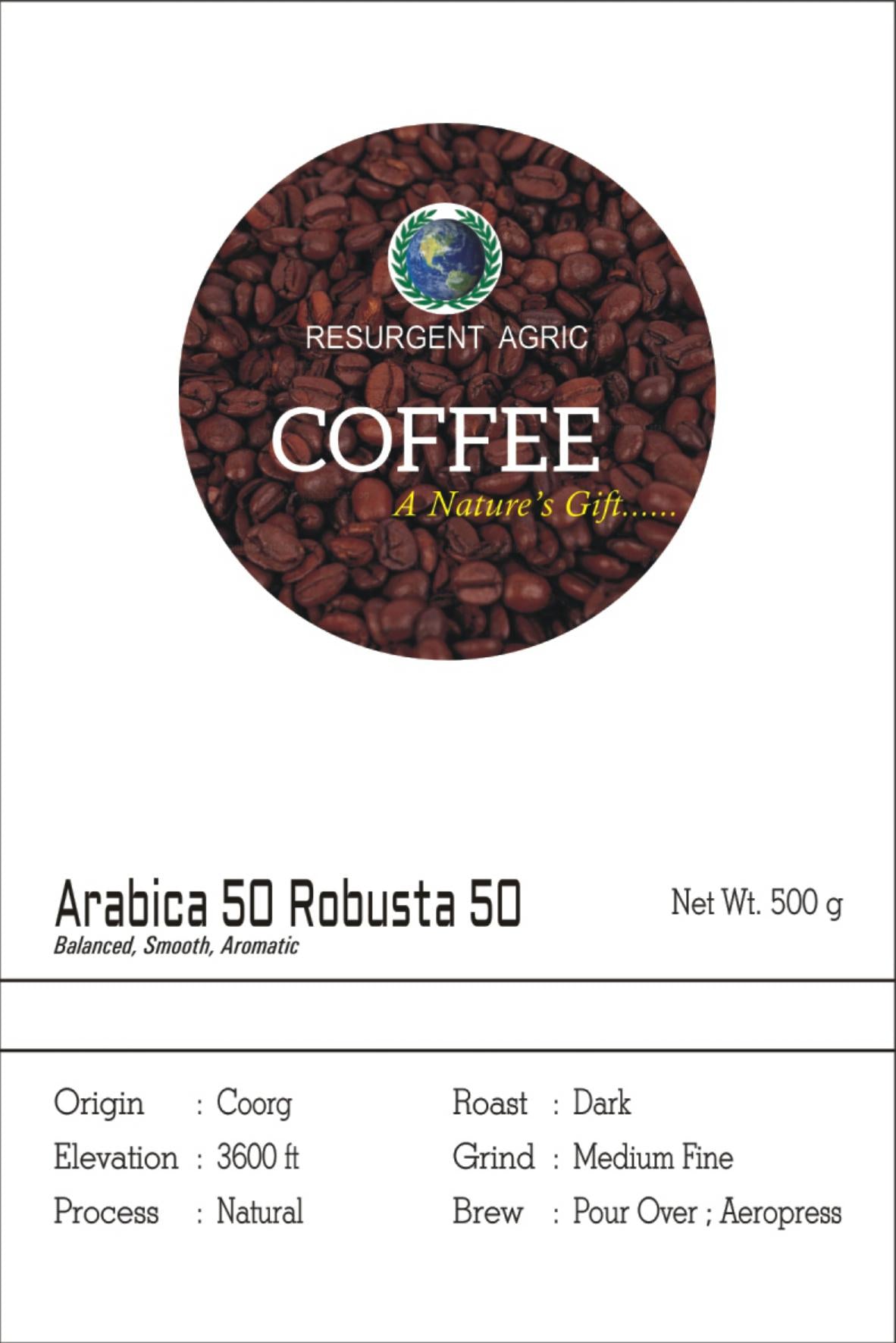 Arabica 50 Robusta 50 (Dark - Medium Fine)