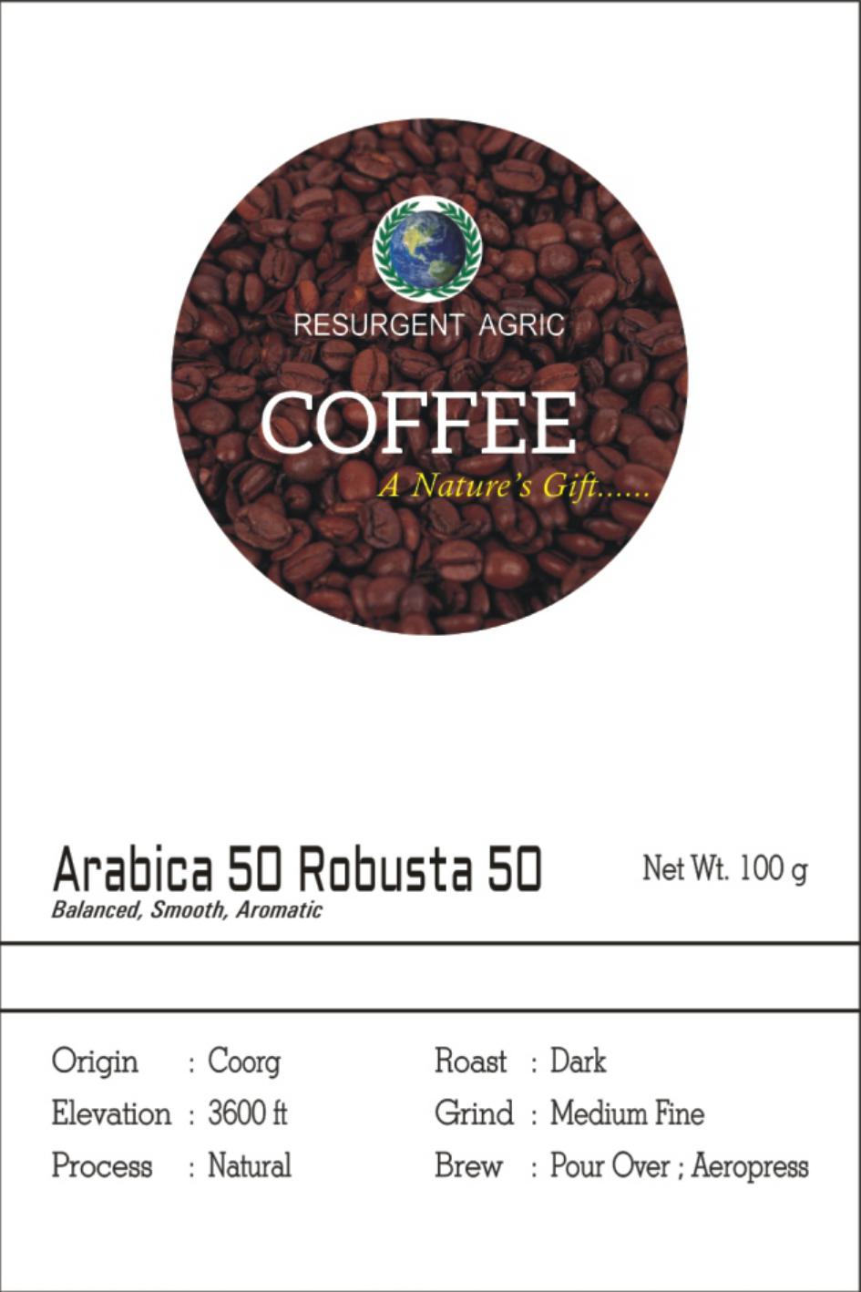 Arabica 50 Robusta 50 (Dark - Medium Fine)