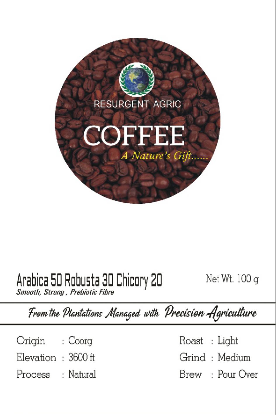 Arabica 50 Robusta 30 Chicory 20 (Light - Medium)