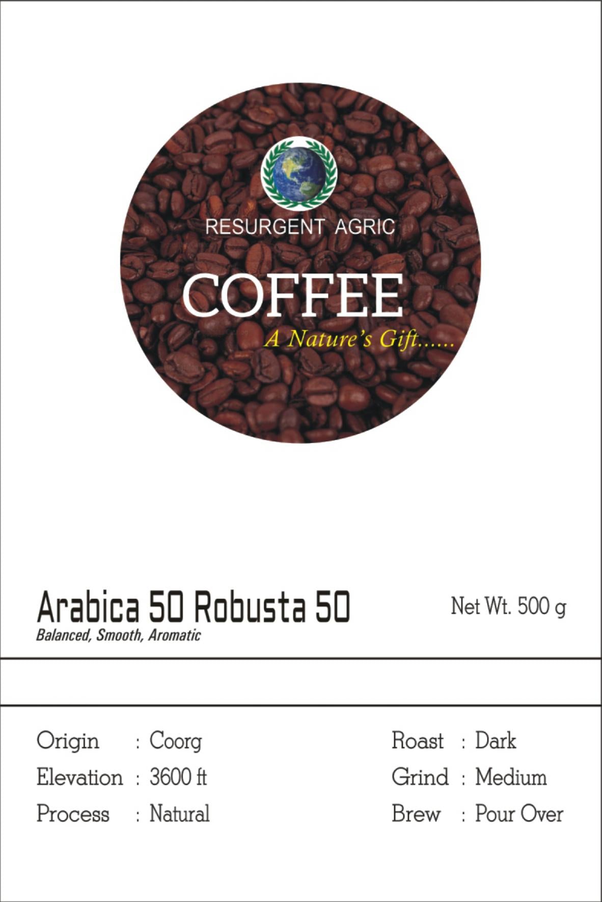 Arabica 50 Robusta 50 (Dark - Medium)