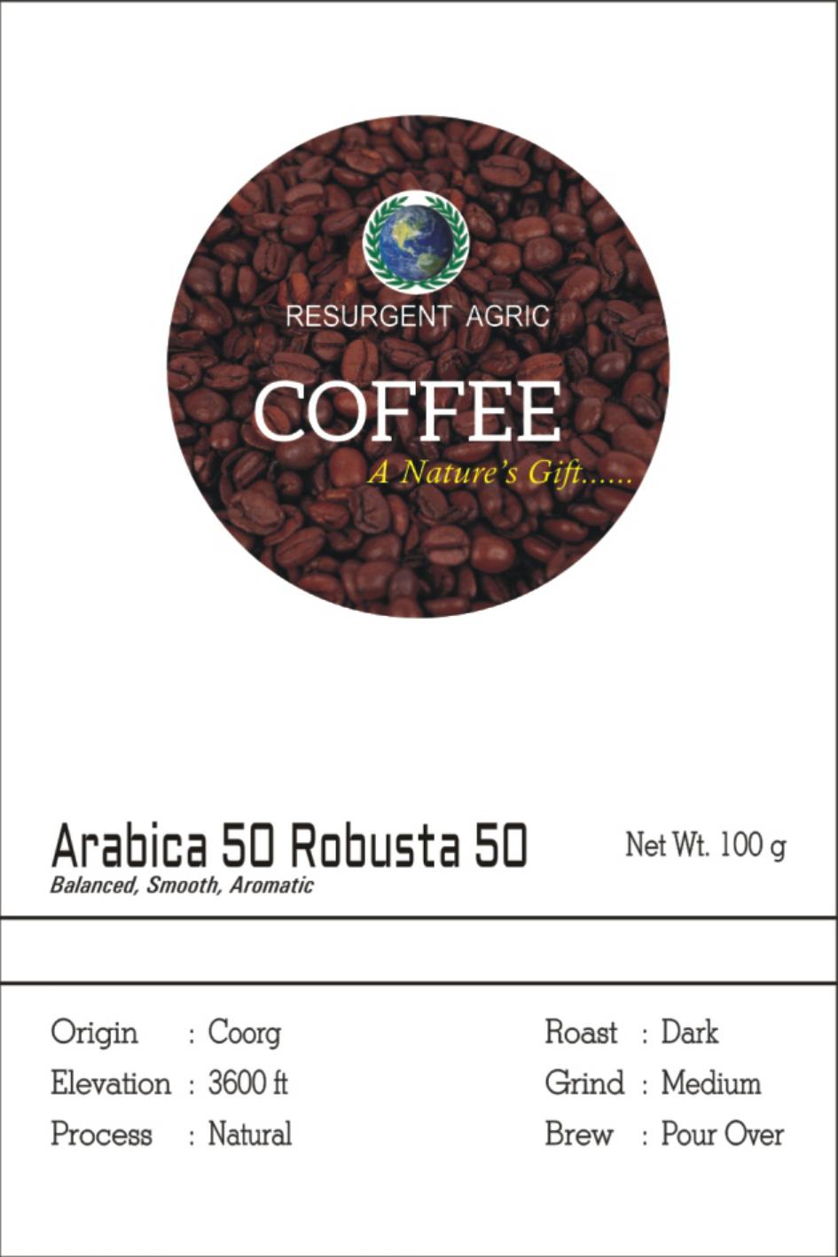 Arabica 50 Robusta 50 (Dark - Medium)