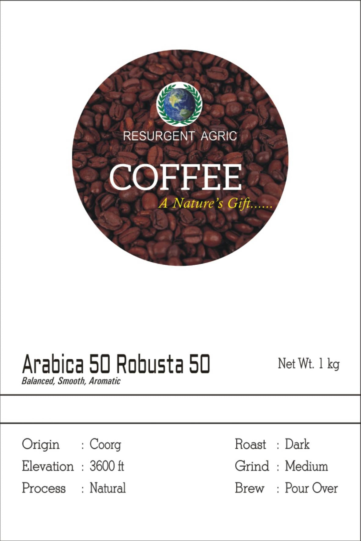 Arabica 50 Robusta 50 (Dark - Medium)