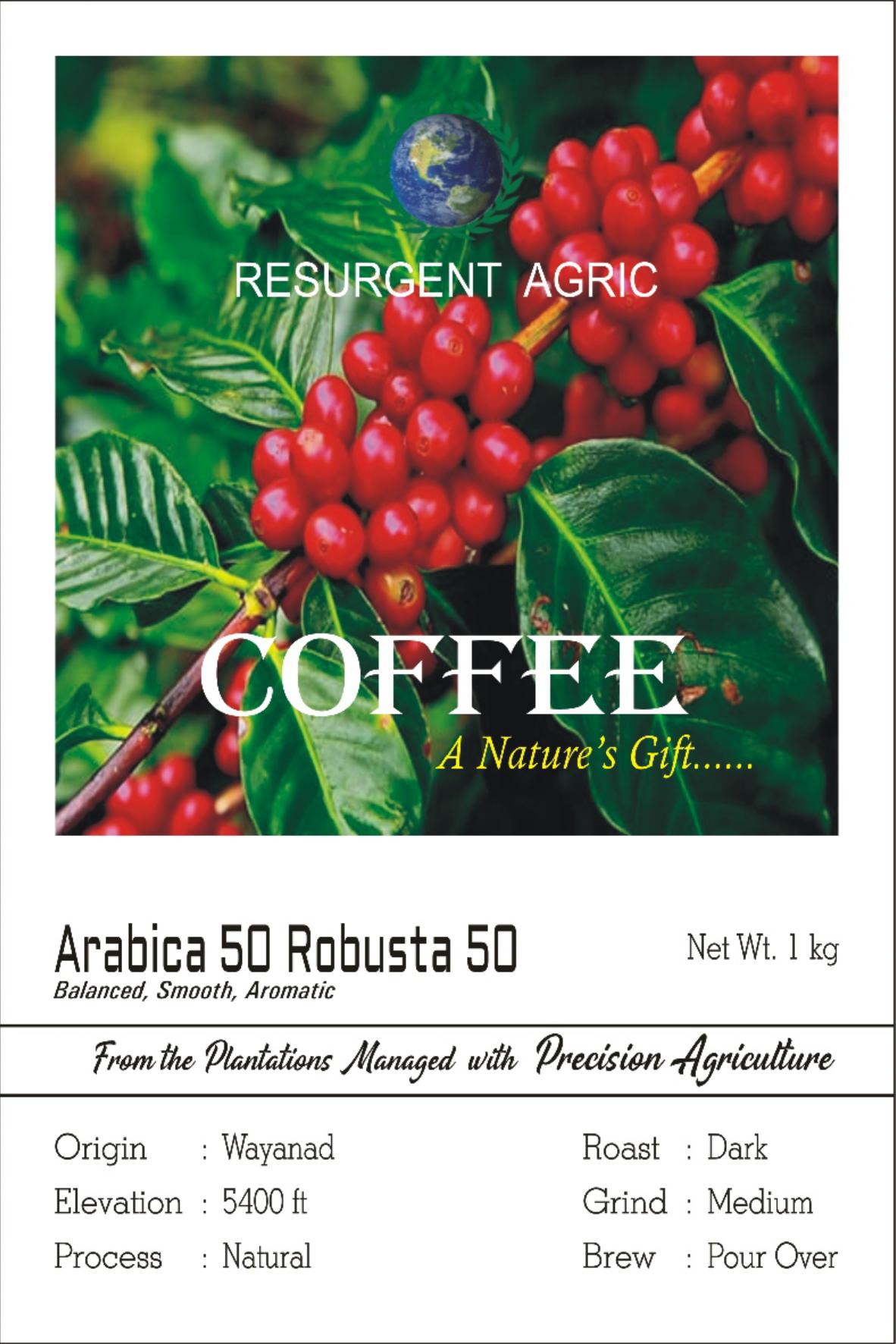 Arabica 50 Robusta 50 (Dark - Medium)