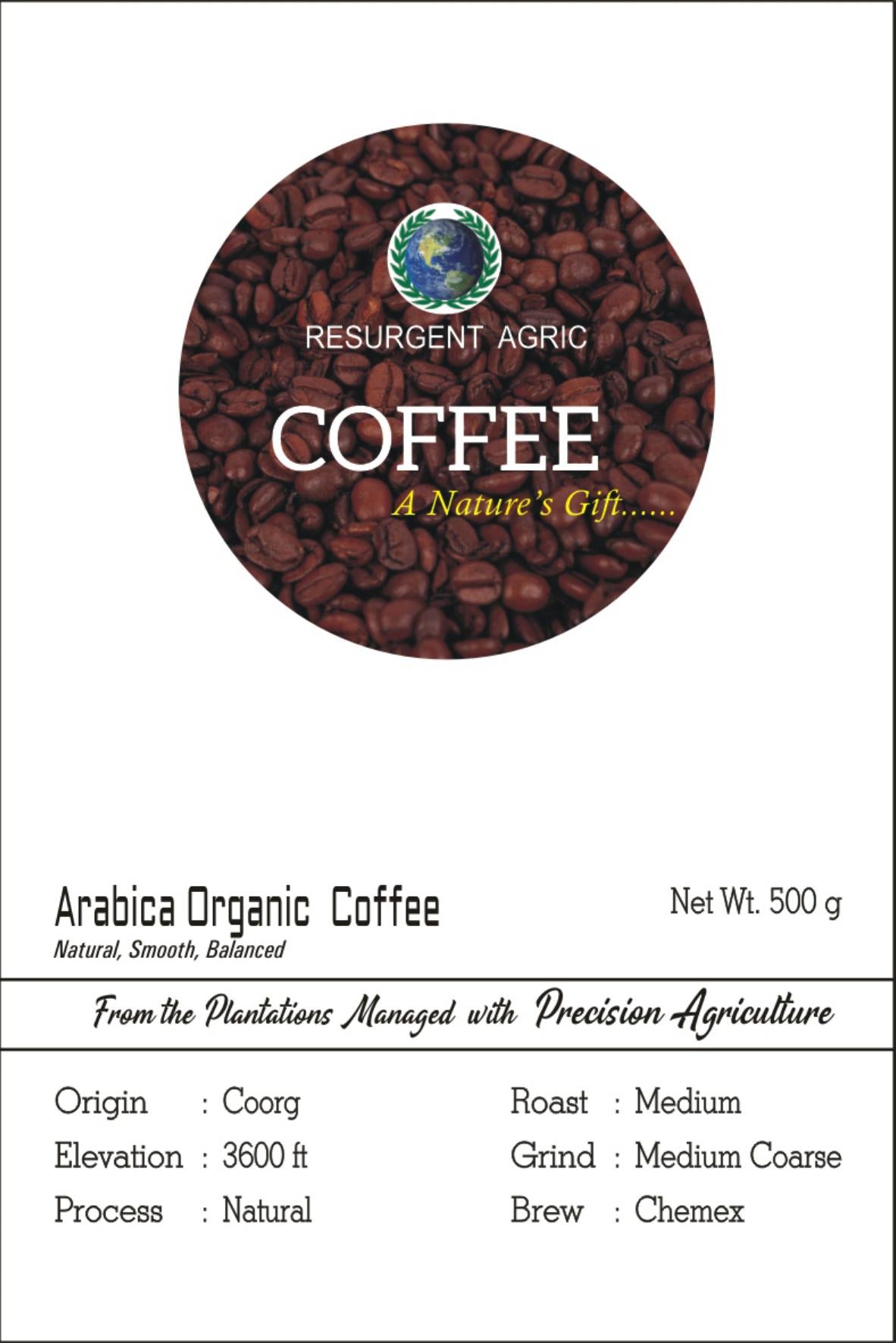 Arabica Organic Coffee (Medium- Medium Coarse)