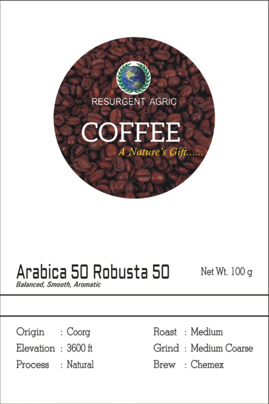 Arabica 50 Robusta 50 (Medium - Medium Coarse)