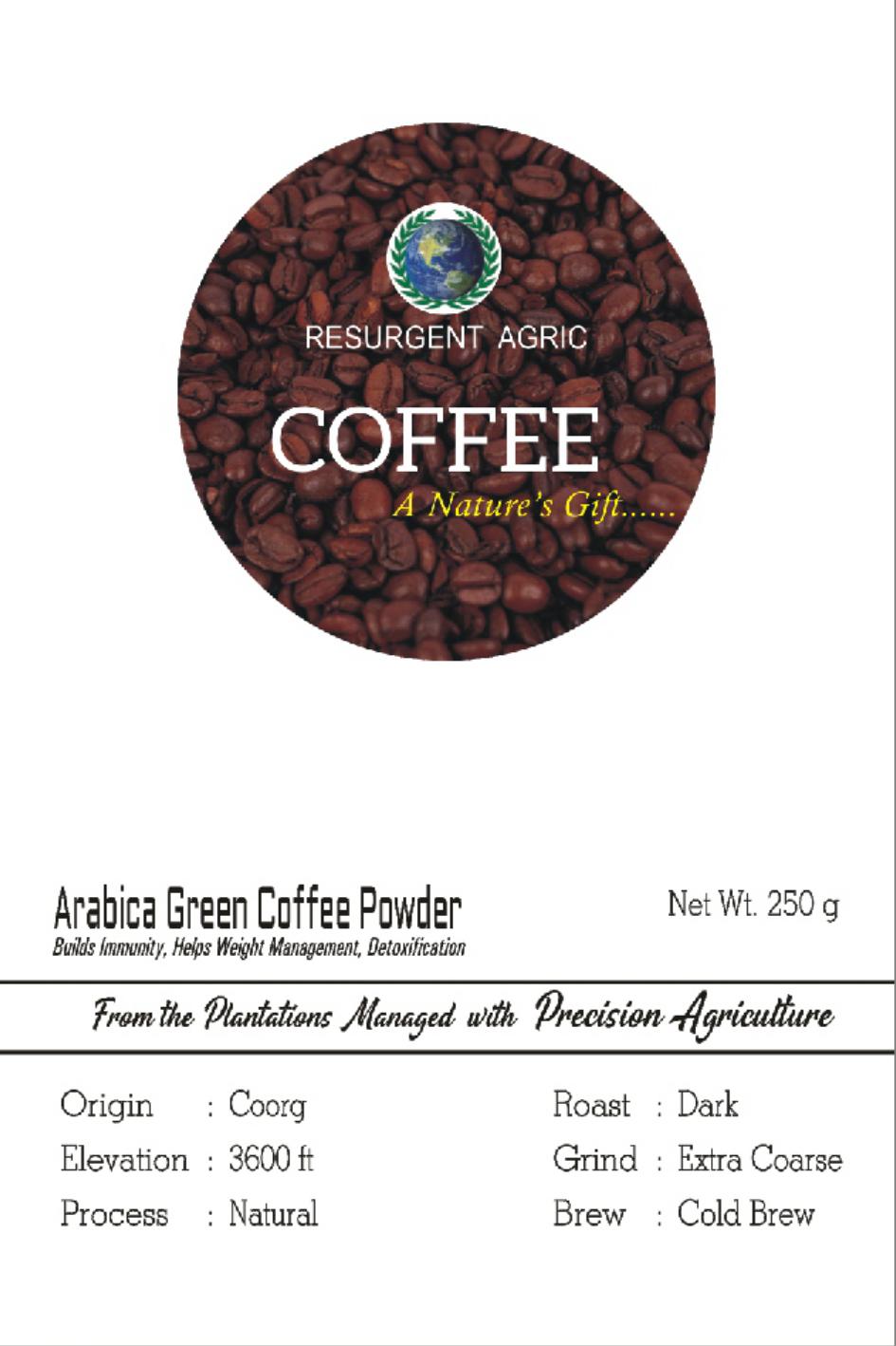 Arabica Green Coffee Powder (Dark - Extra Coarse)