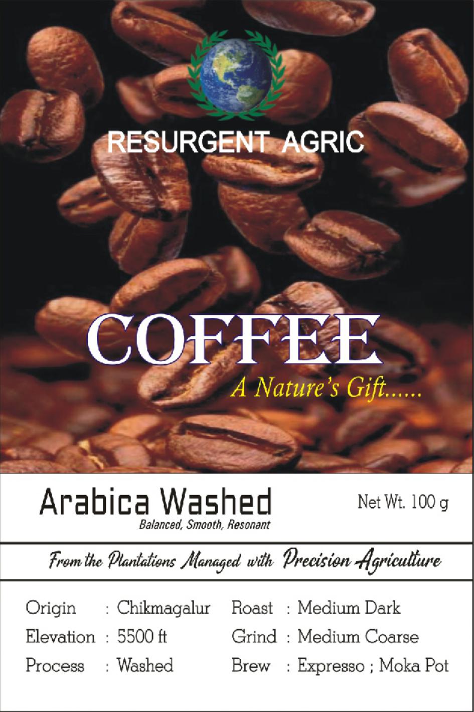 Arabica Washed (Medium Dark- Medium Coarse)