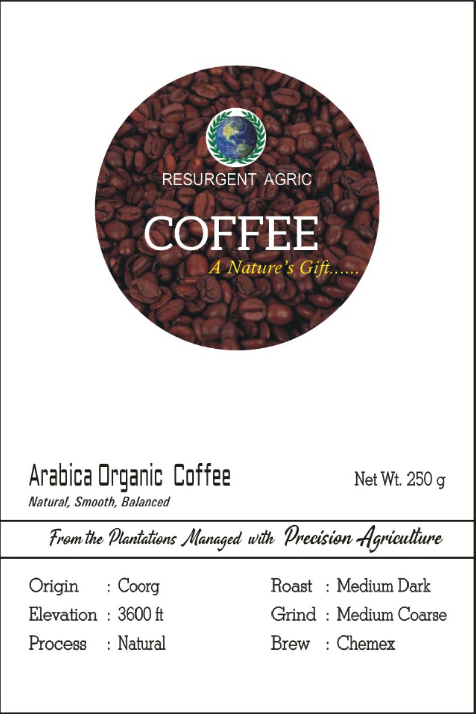 Arabica Organic Coffee (Medium Dark - Medium Coarse)