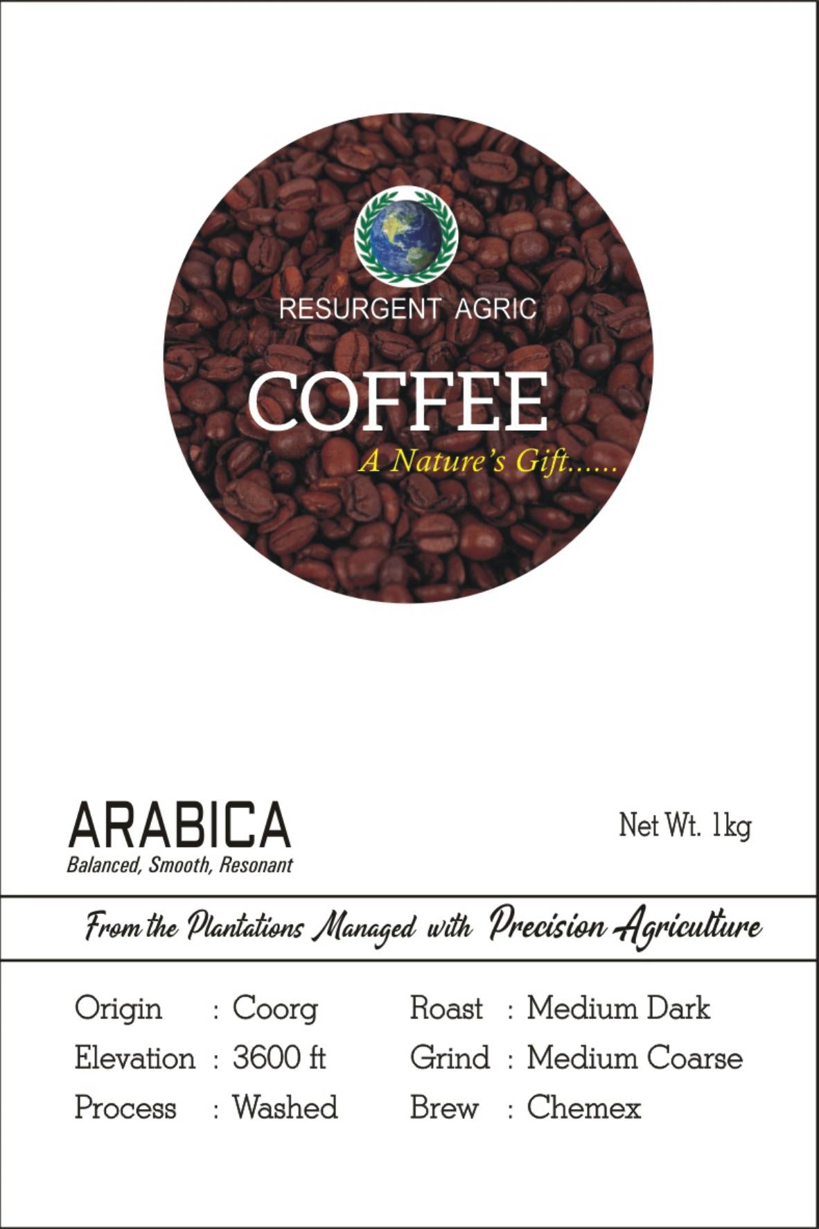 Arabica Washed (Medium Dark - Medium Coarse)