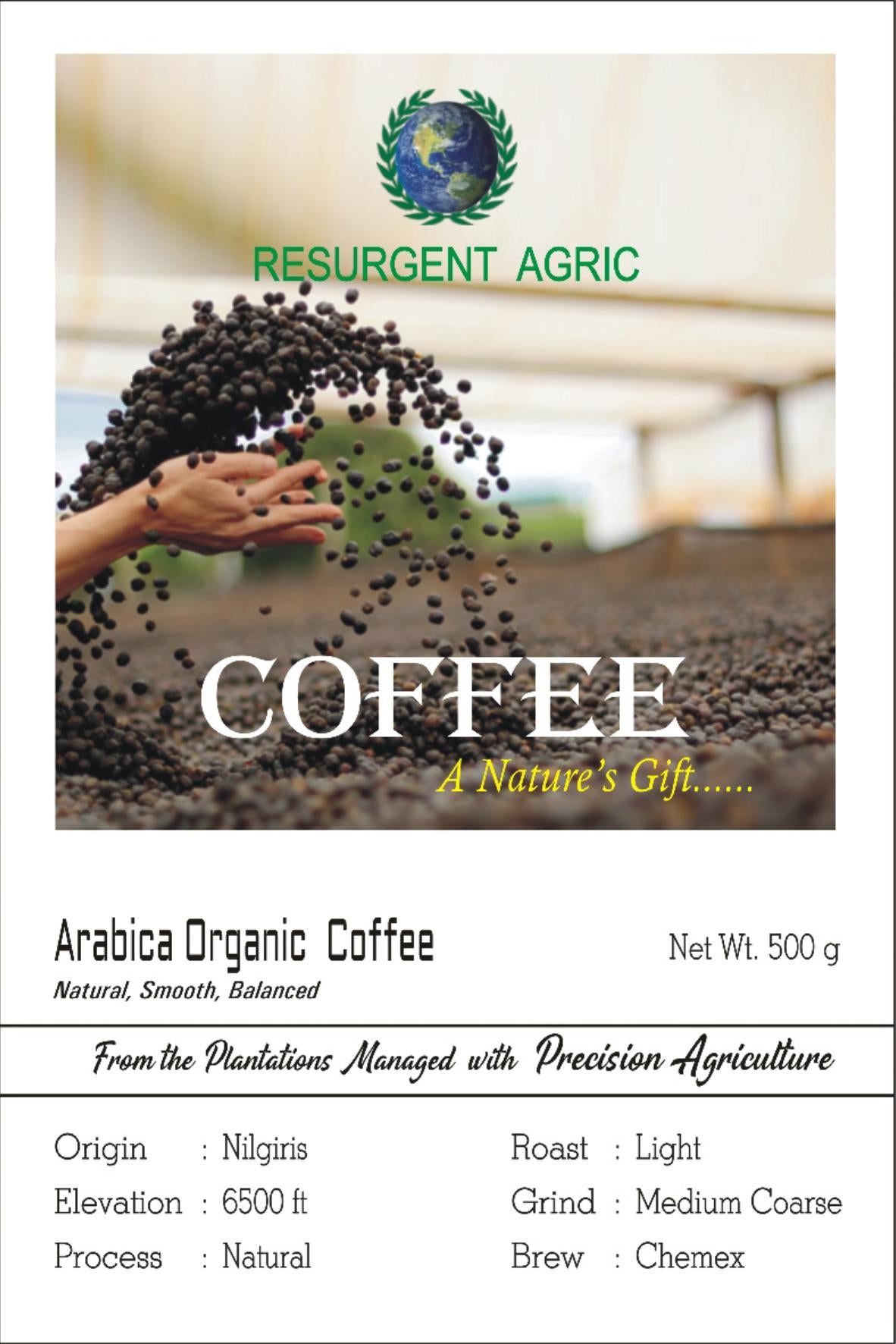Arabica Organic Coffee (Light - Medium Coarse)