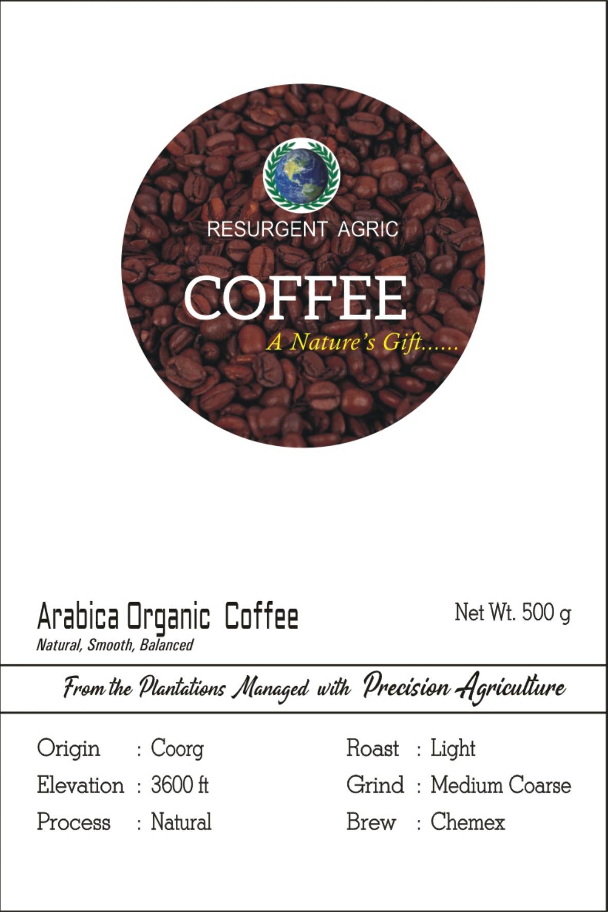 Arabica Organic Coffee (Light - Medium Coarse)