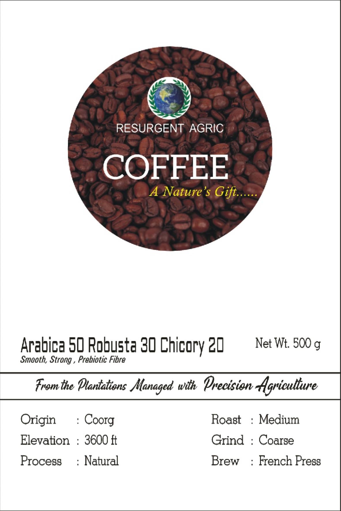 Arabica 50 Robusta 30 Chicory 20 (Medium - Coarse)