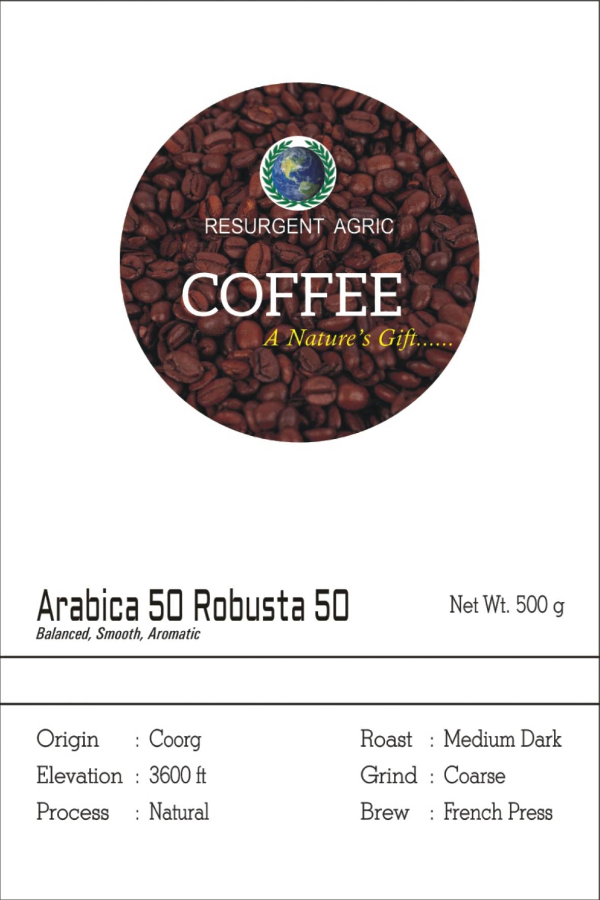 Arabica 50 Robusta 50 (Medium Dark - Coarse)
