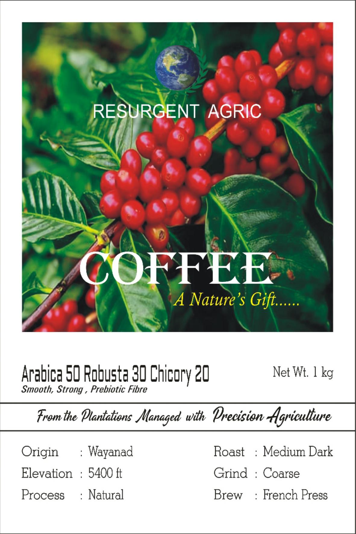 Arabica 50 Robusta 30 Chicory 20 (Medium Dark - Coarse)