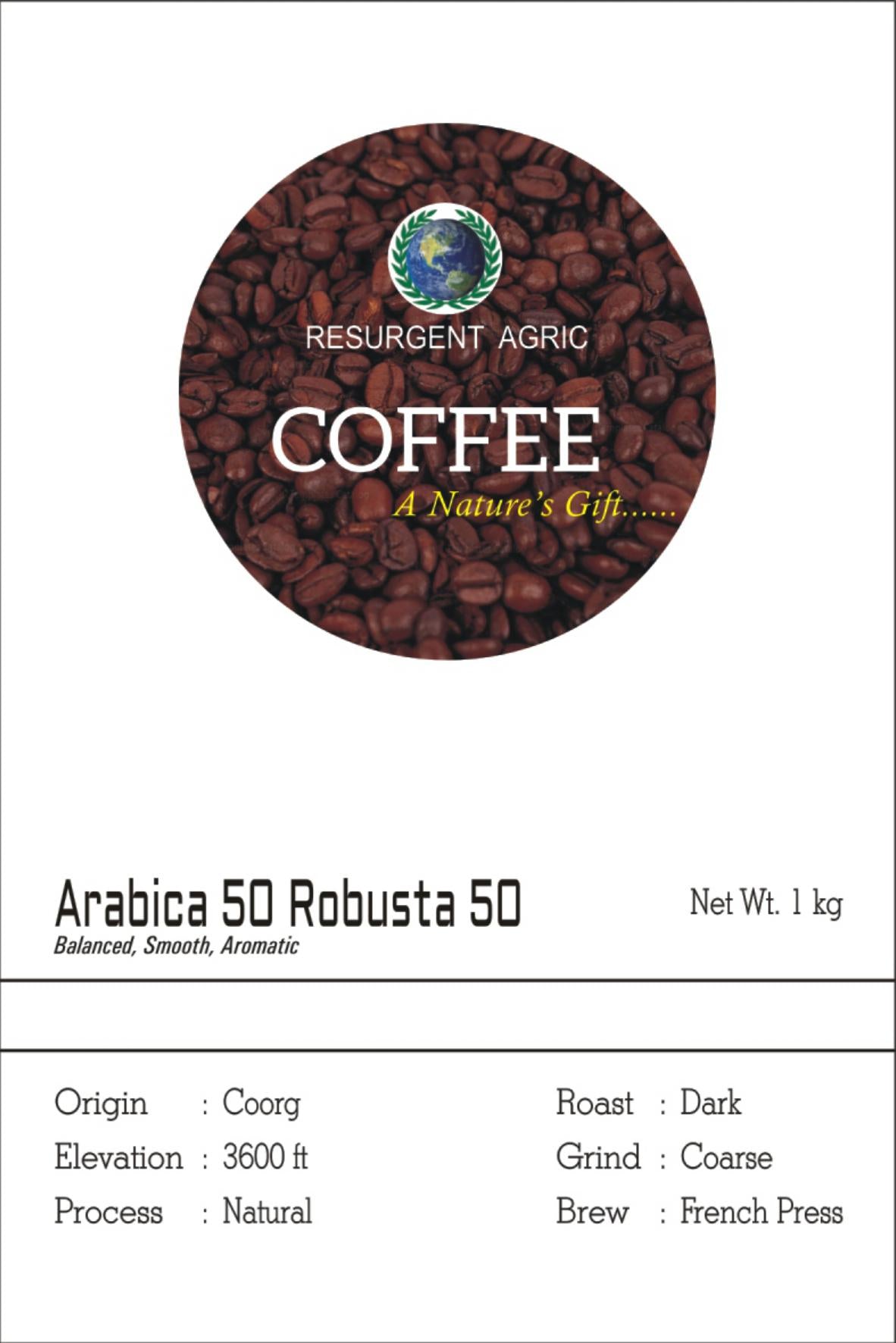 Arabica 50 Robusta 50 (Dark - Coarse)