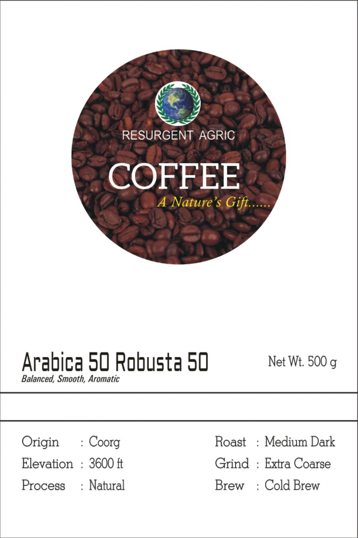Arabica 50 Robusta 50 (Medium Dark - Extra Coarse)